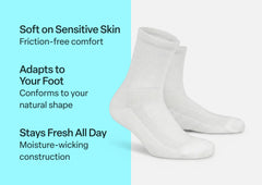 Padded Sole Diabetic Socks - White