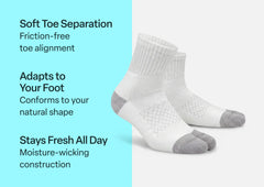 Bunion Relief, Padded Ankle Socks - White