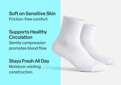 Compression Ankle Socks 15-20 mmHg - White