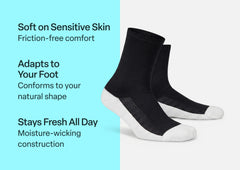 Extra Roomy Diabetic Socks (Thick) - Black