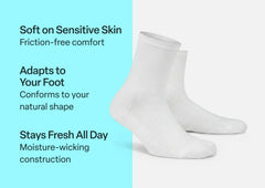 Extra Roomy Diabetic Socks (Thick) - White