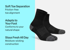 Bunion Relief, Padded Ankle Socks - Black