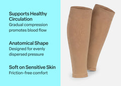 Compression Calf Sleeves Standard 15-20 mmHg - Tan