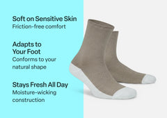 Extra Roomy Diabetic Socks (Thick) - Brown